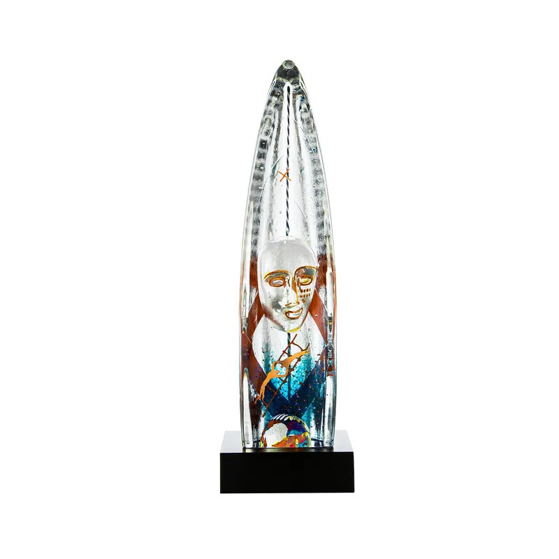 Exclusive BV Vertical Journey lass sculpture, clear