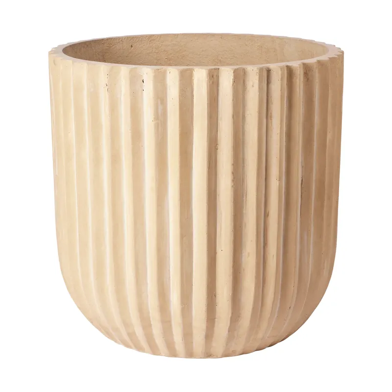 Fiber flower pot Ø50 cm, Antique beige Big Sale