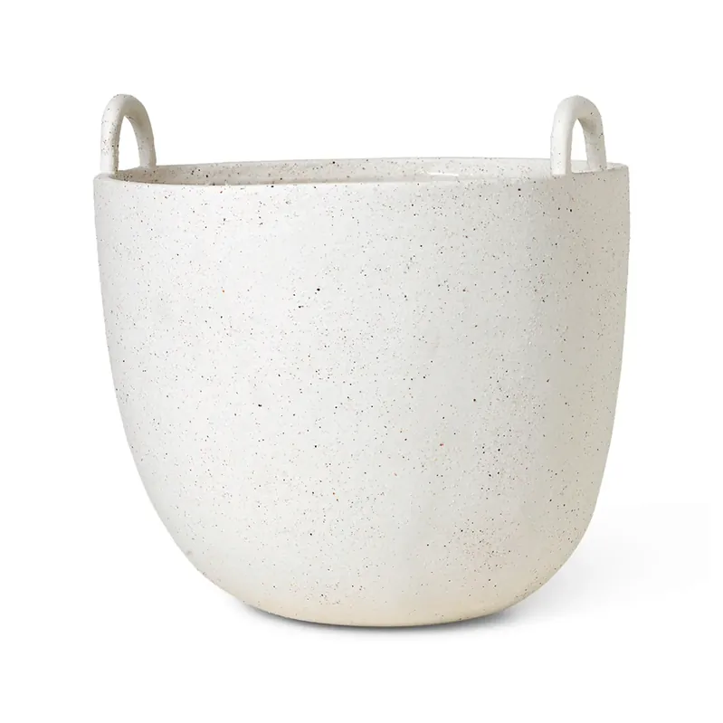 Certified Speckle flower pot Ø30 cm, off white