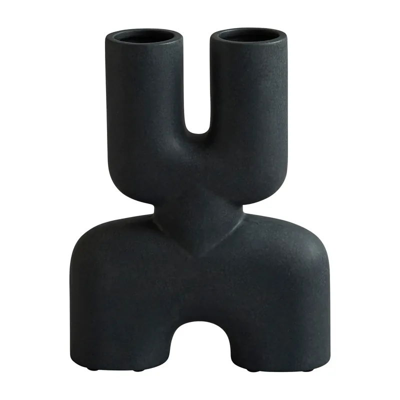 Warranty Included Cobra Double Mini vase 22x28 cm, Black