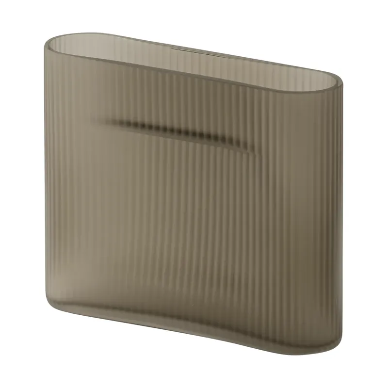 Ridge vase frosted glass 16,5 cm, Light blue Genuine