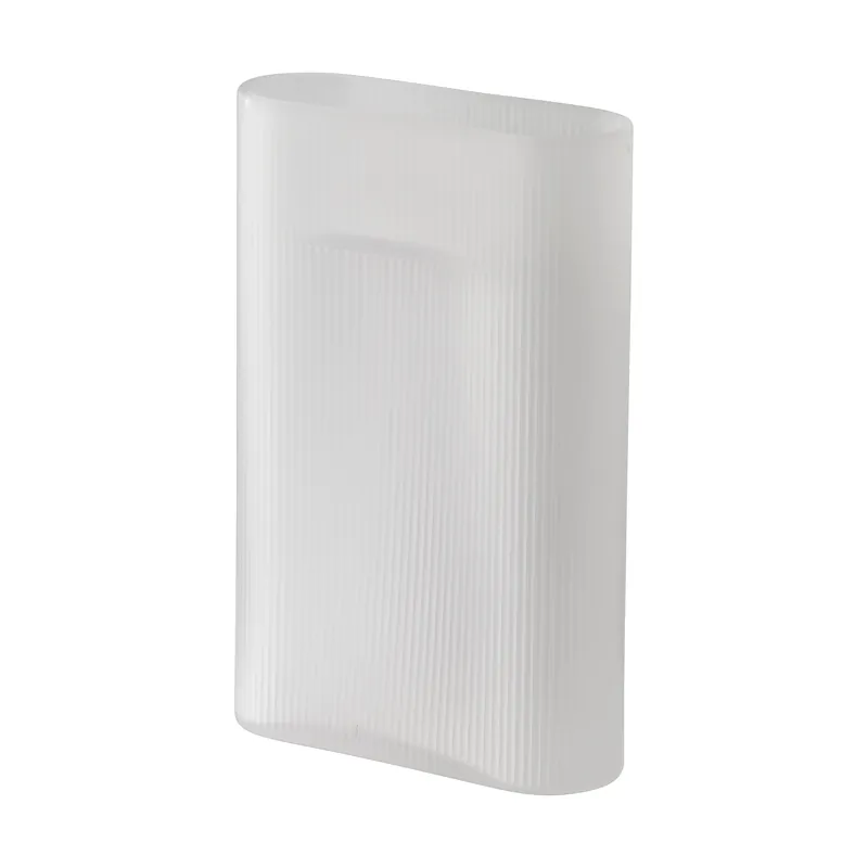 Ridge vase frosted glass 35 cm, Light blue Warranty Included