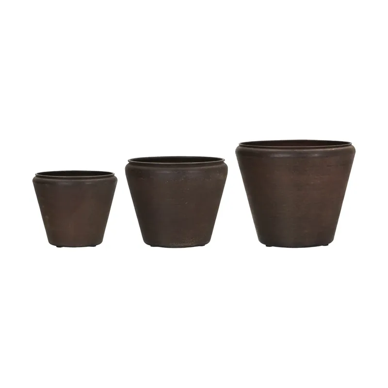 Funnel pot 3 pieces, Antique brown Exclusive