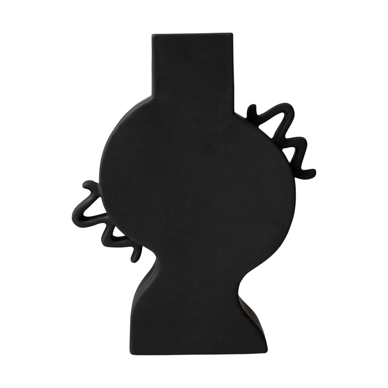 Flat vase 33 cm, Black Free Shipping