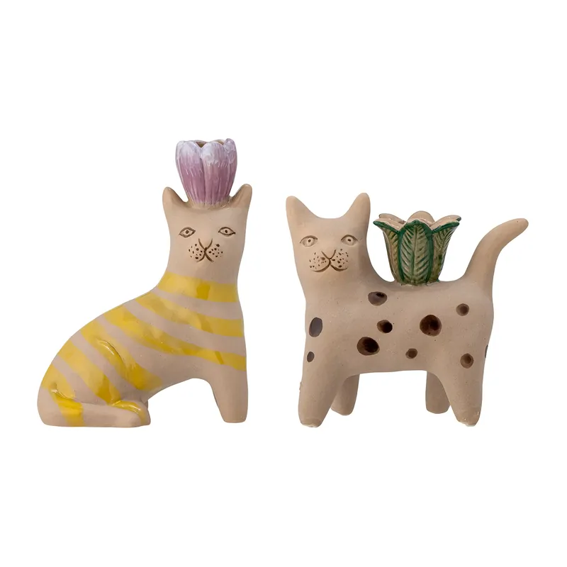 Premium Mamie candle sticks 2 pieces, Stoneware
