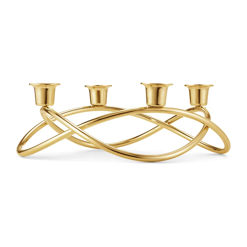 Deal Season candleholder Ø26 cm, gold plated