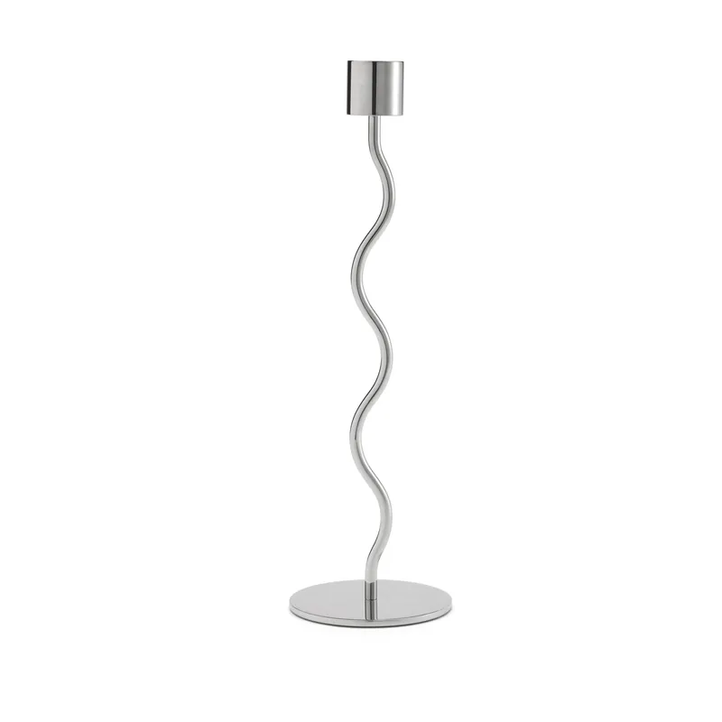 Curved candle holder 26 cm, Rostfritt stål New Arrival