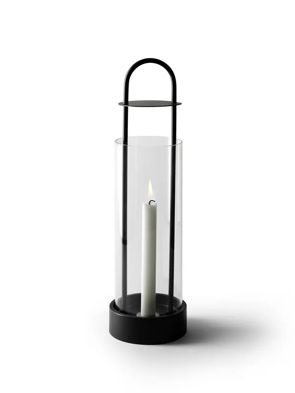 Authentic Lotus hurricane lantern, black