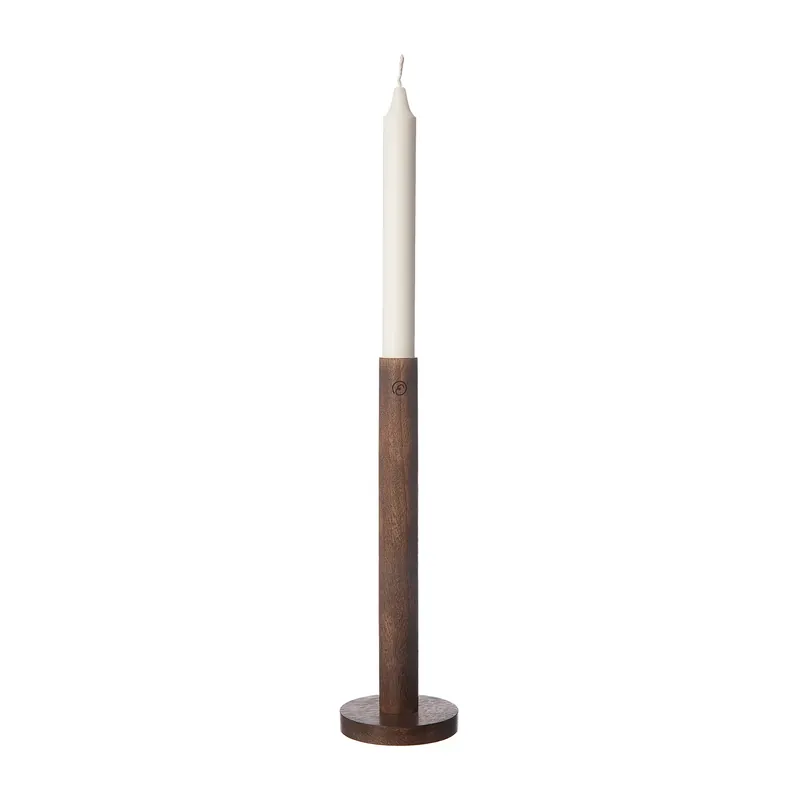 Ernst candle sticks made of wood 25 cm, Dark brown Buy Direct