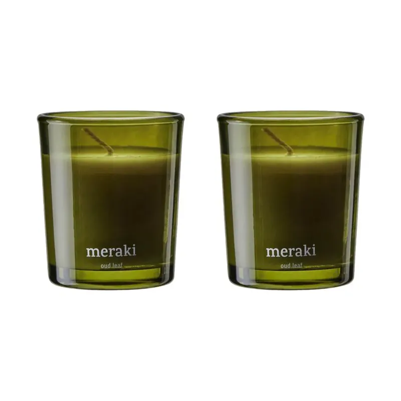 Meraki scented candles 12 hours 2-pack, Dark wood Deal