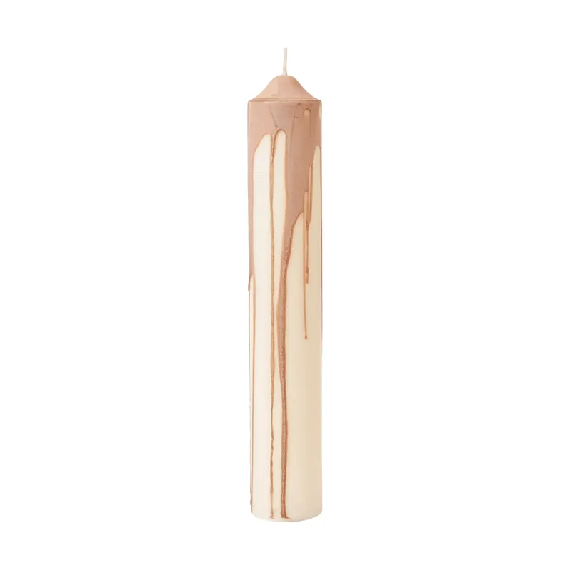 Drip pillar candle, Beige, 20 cm Buy Online