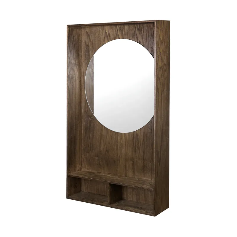 Show-me mirror with shelf large, Dark oiled Secure Checkout