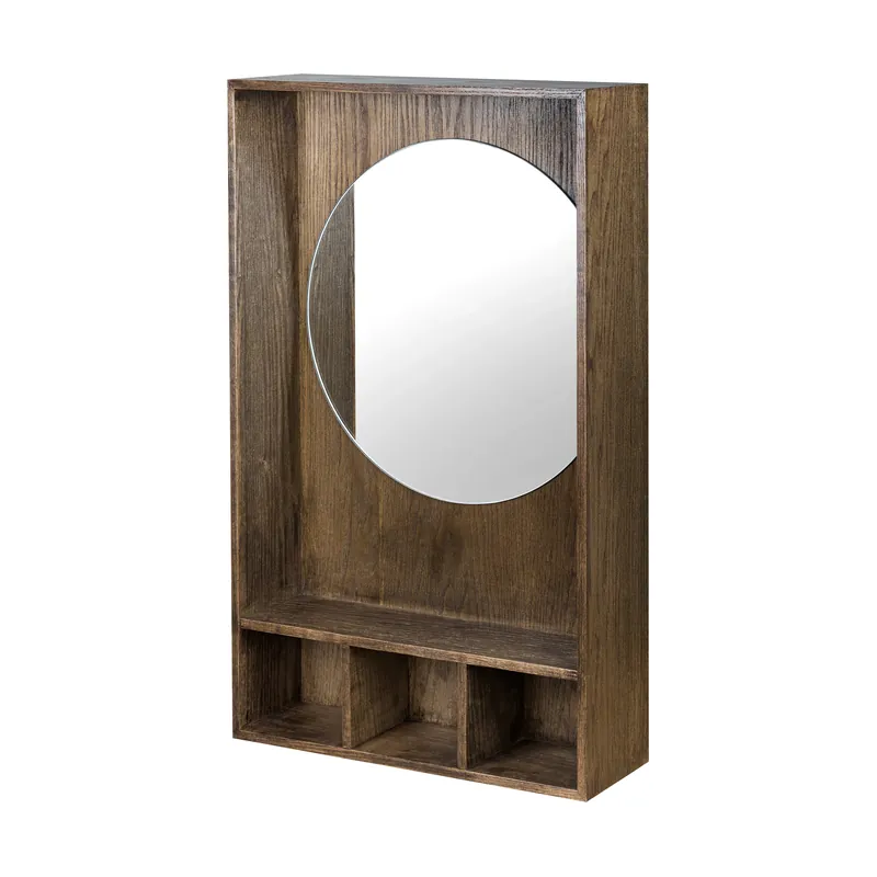 Show-me mirror with shelf small, Dark oiled Buy Direct