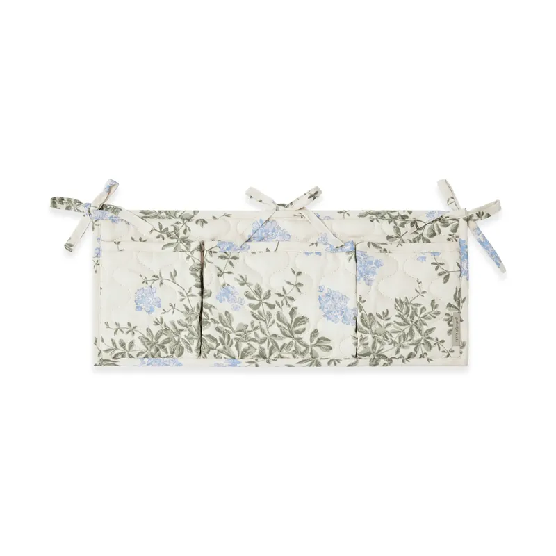 Plumbago satin quilted bed pocket, 43x18cm Free Delivery
