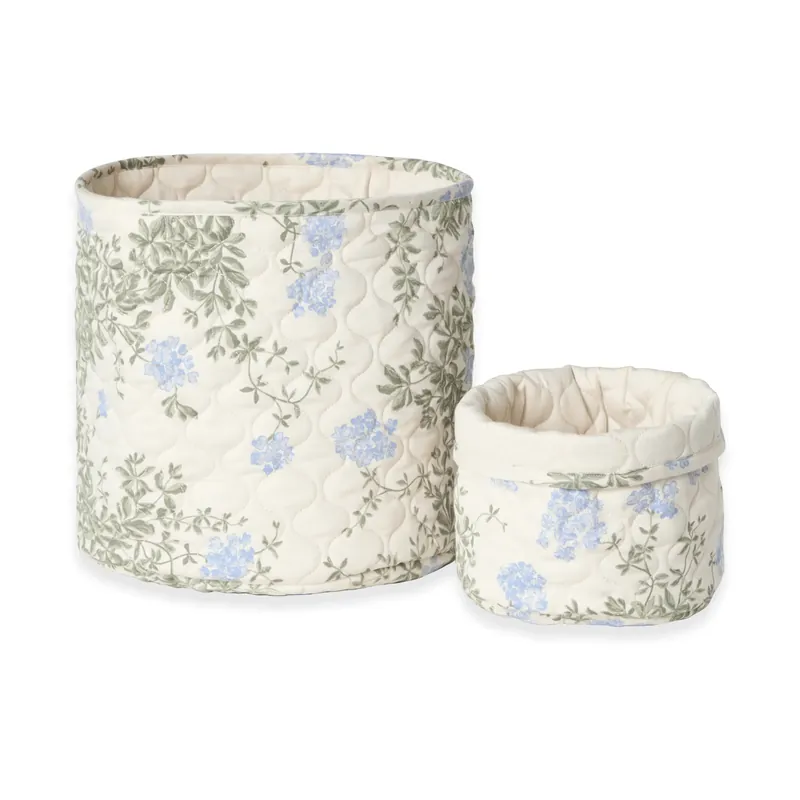 Plumbago Satin quilted basket 2 pieces, 20xØ20 cm + 30xØ30 cm Reduced Price