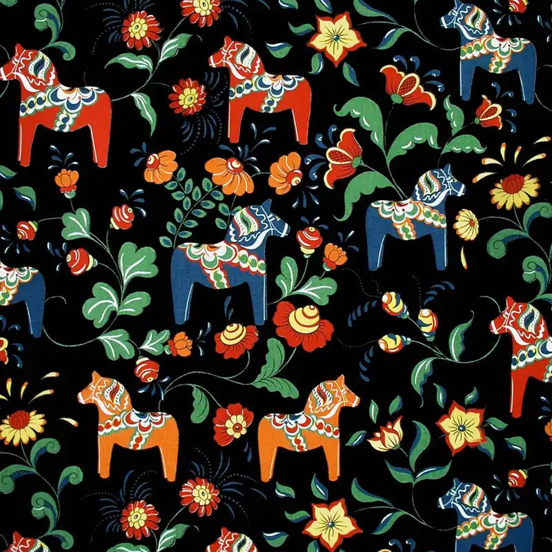Affordable Dala horse oilcloth, multi