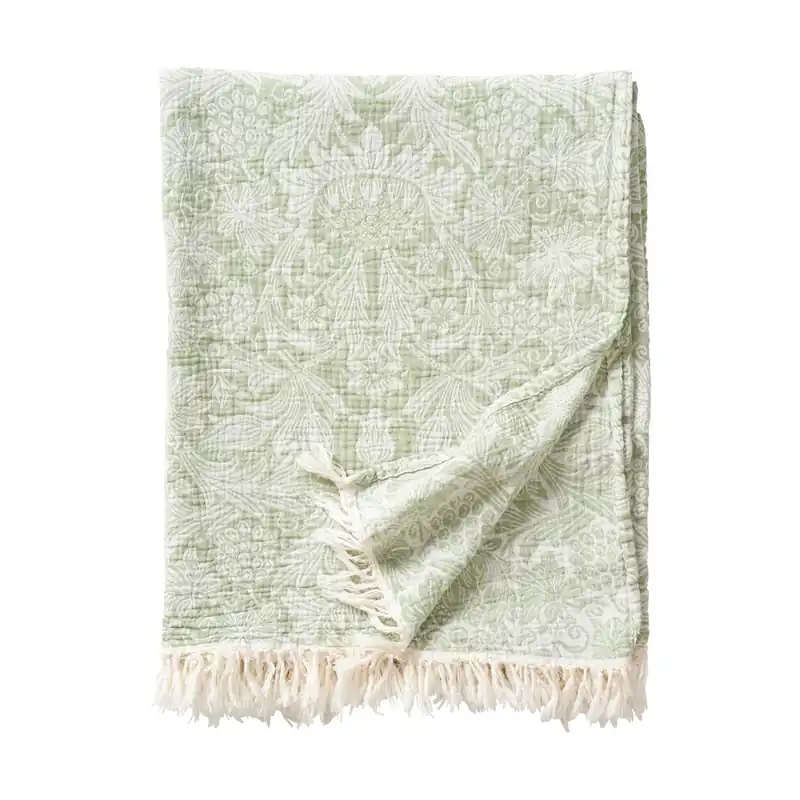 Trending Sunflower cotton throw 140x200 cm, Green