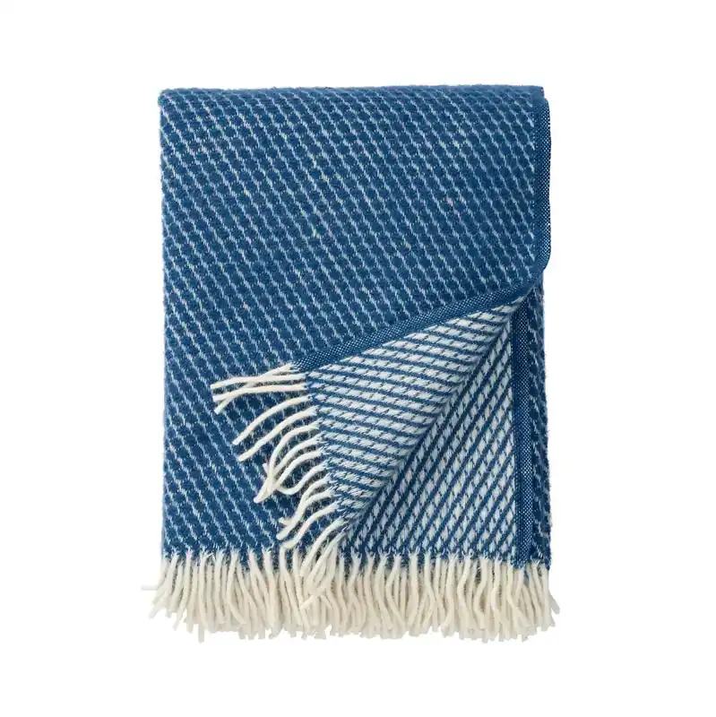 Velvet wool throw, petrol Mega Sale