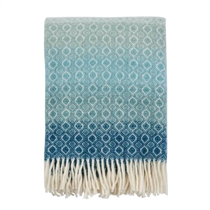 Havanna wool throw, aqua multi Buy Direct