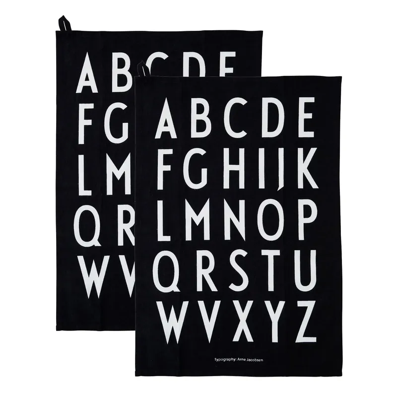 Design Letters kitchen towel 40x60 cm 2-pack, Black Best Seller