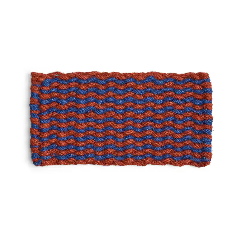 Warranty Included Coco Stripe Wave doormat, Dark green-white