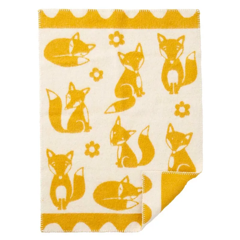Fox children's blanket, light blue Free Shipping