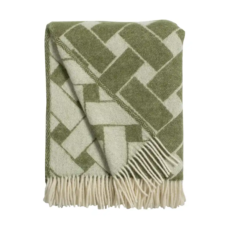 Same Day Shipping Basket throw 130x170 cm, Green-off white