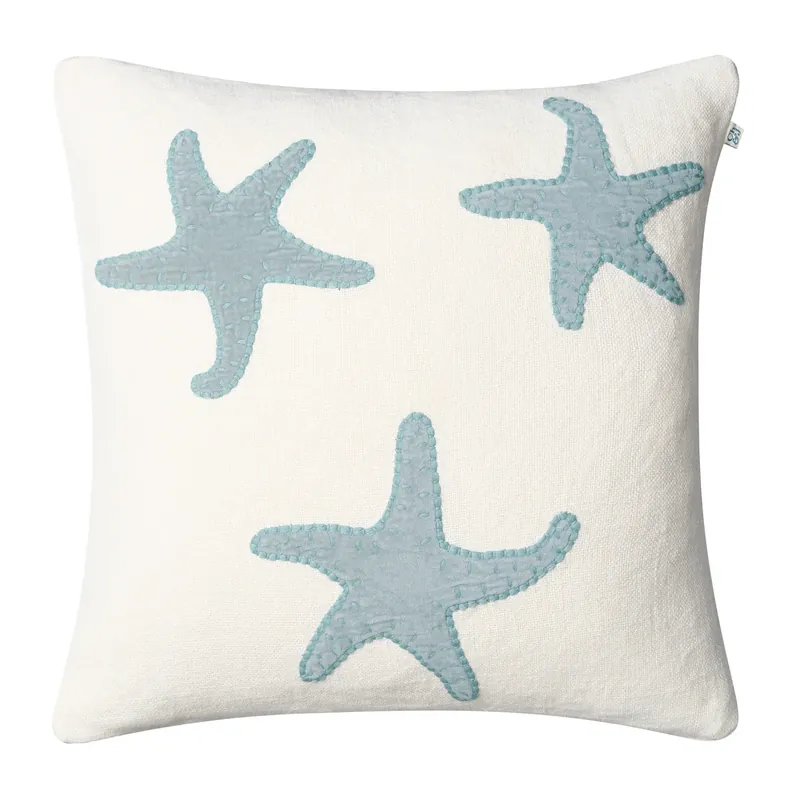 Bulk Order Star Fish pillowcase 50x50 cm, Off white-aqua