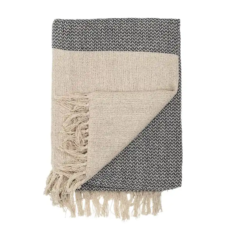 Deal Bloomingville cotton throw, nature