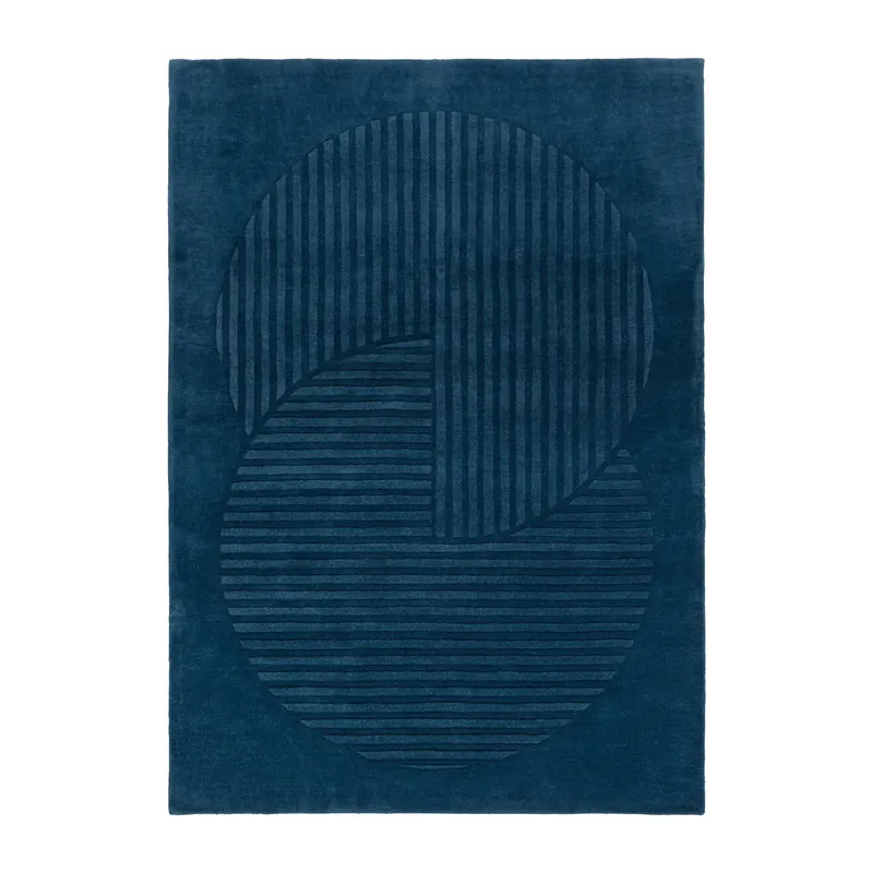 Professional Grade Levels wool rug circles blue, 170x240 cm