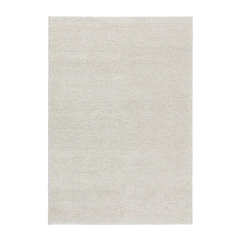 Flock wool rug natural white, 200x300 cm High Quality