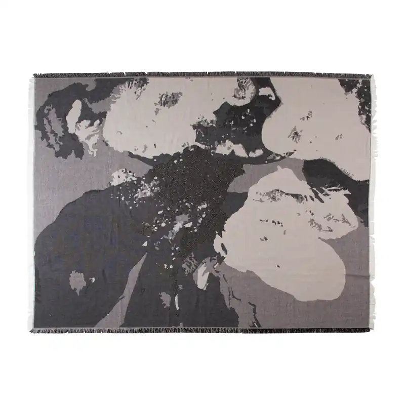 Floreo throw 130x170 cm, White-grey Warranty Included
