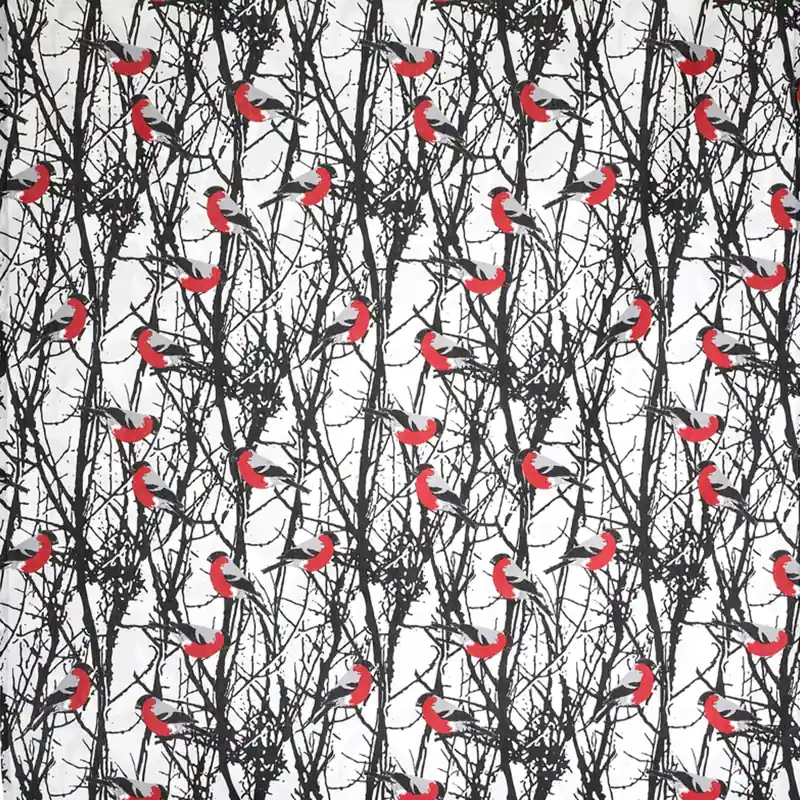 Domherrar fabric, red Limited Edition