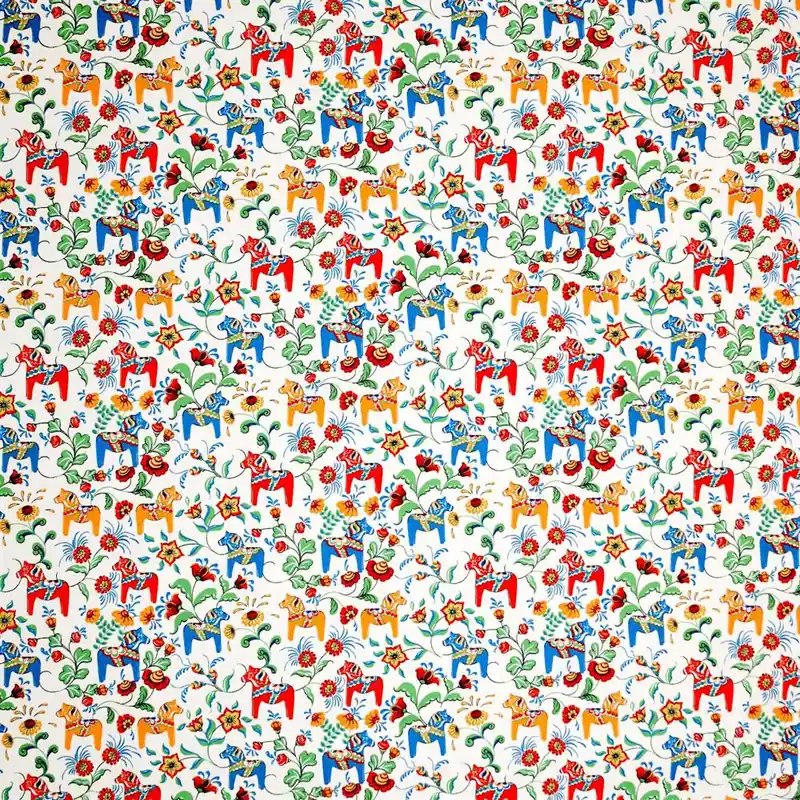 Leksand mini fabric, Yellow-blue Certified