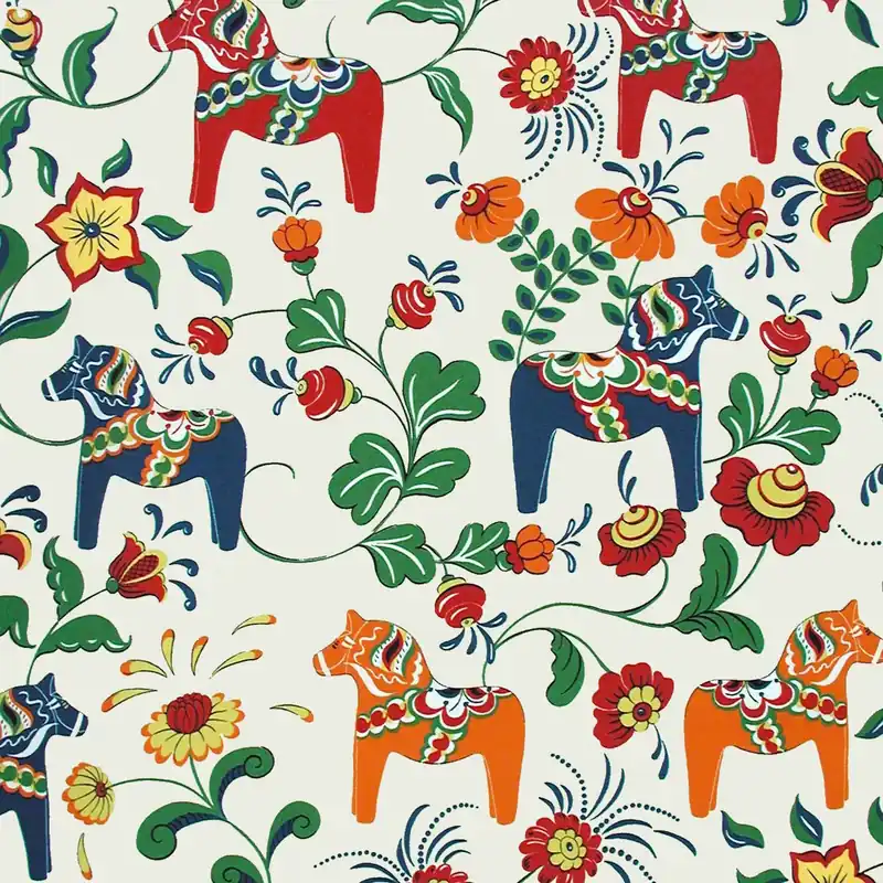 Leksand fabric, blue-yellow Markdown
