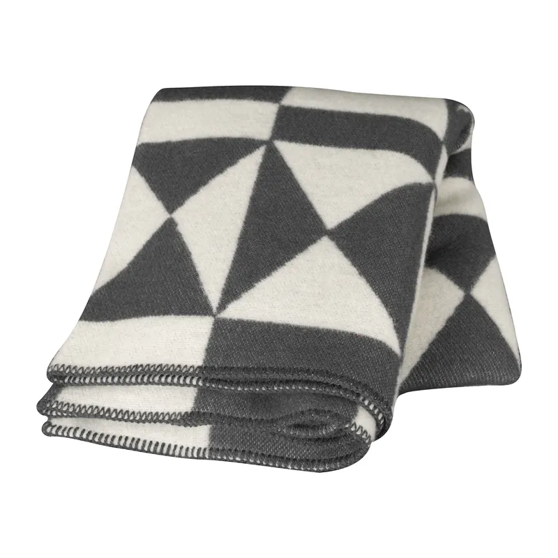 Bows wool throw 130x170 cm, grey Free Delivery