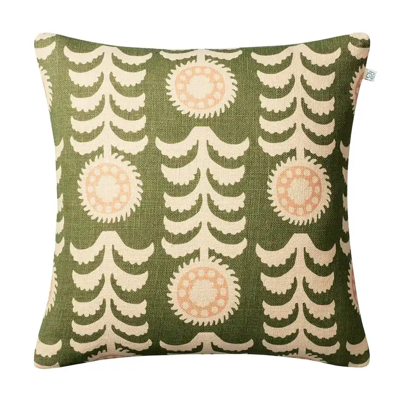 Clearance Alok cushion cover 50x50 cm, Taupe-spicy yellow