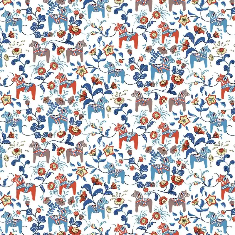 Grab Now Leksand fabric, blue-yellow