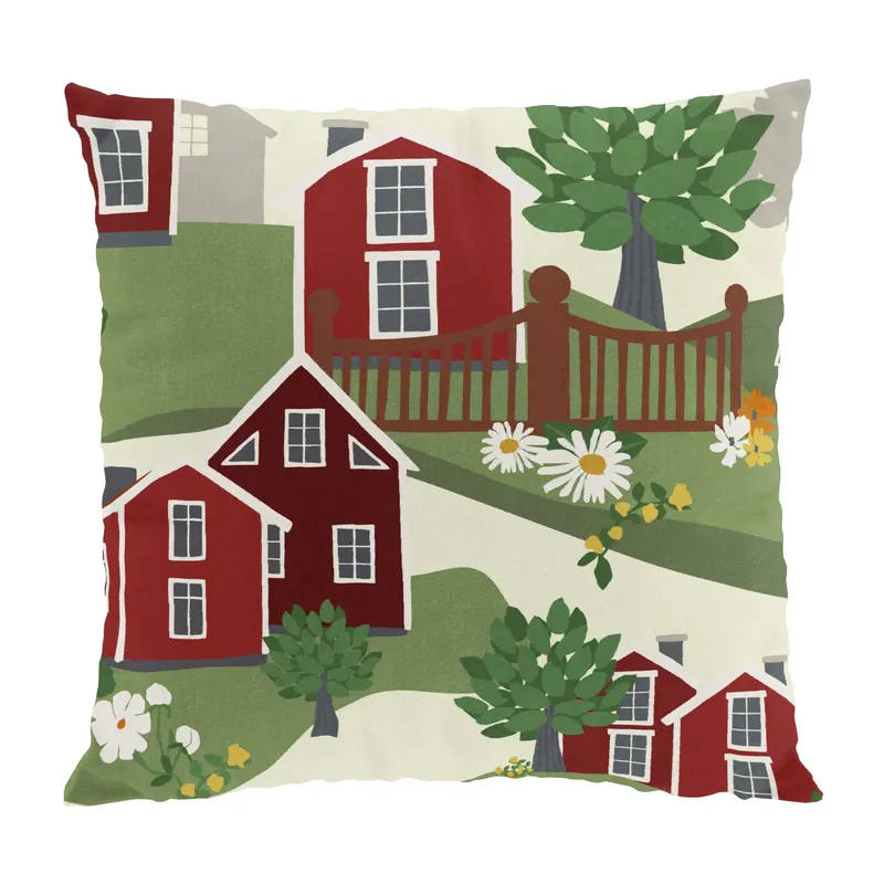 No Minimum Order Katthult cushion cover 47x47 cm, Green-red