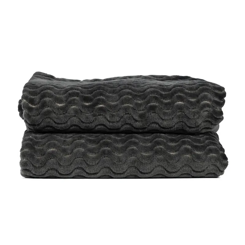 Agnes fleece throw, Dark grey Crafted