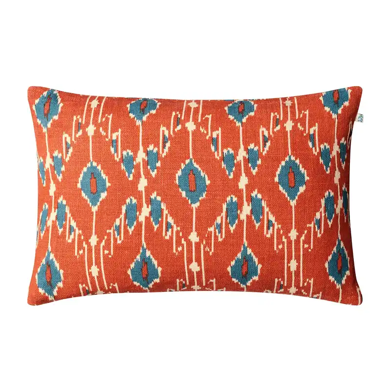 Direct From Manufacturer Ikat Goa pillowcase 60x40 cm, Apricot orange-heaven blue
