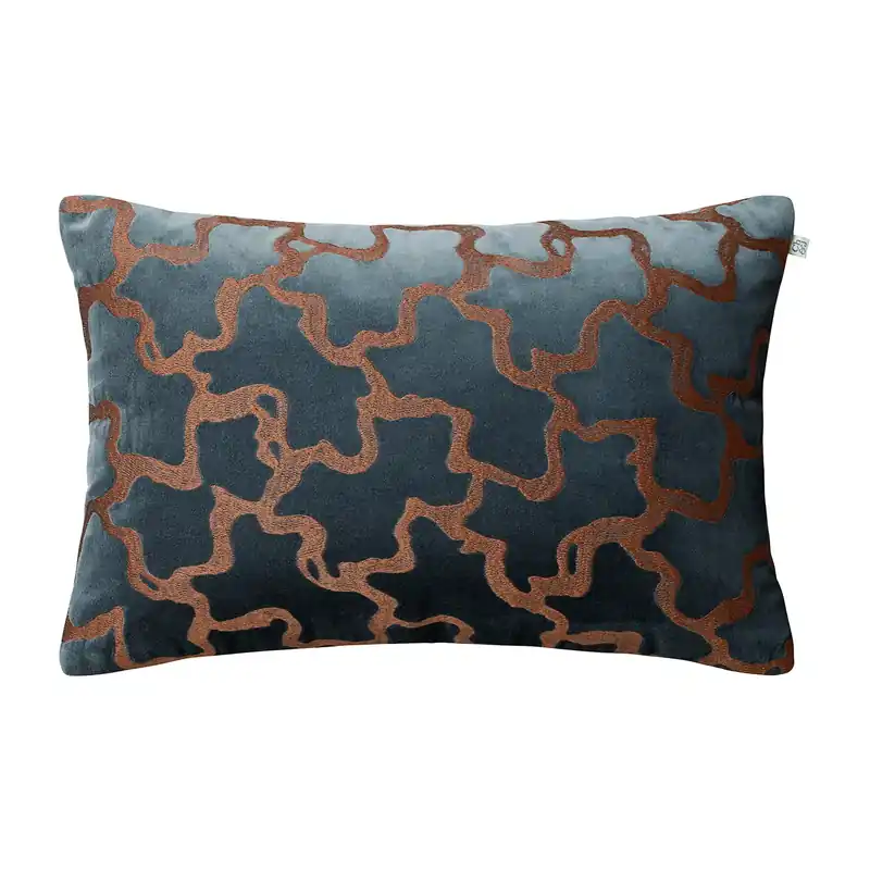 Save Now Chand pillowcase 40x60 cm, Forest green-cognac