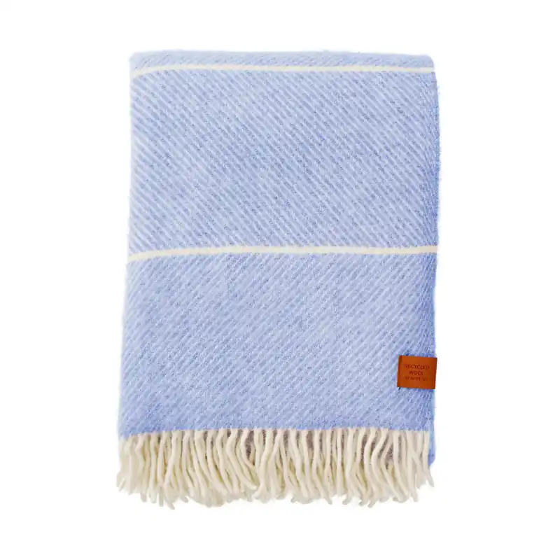 Must Have Frank wool throw 130x200 cm, Infinity blue