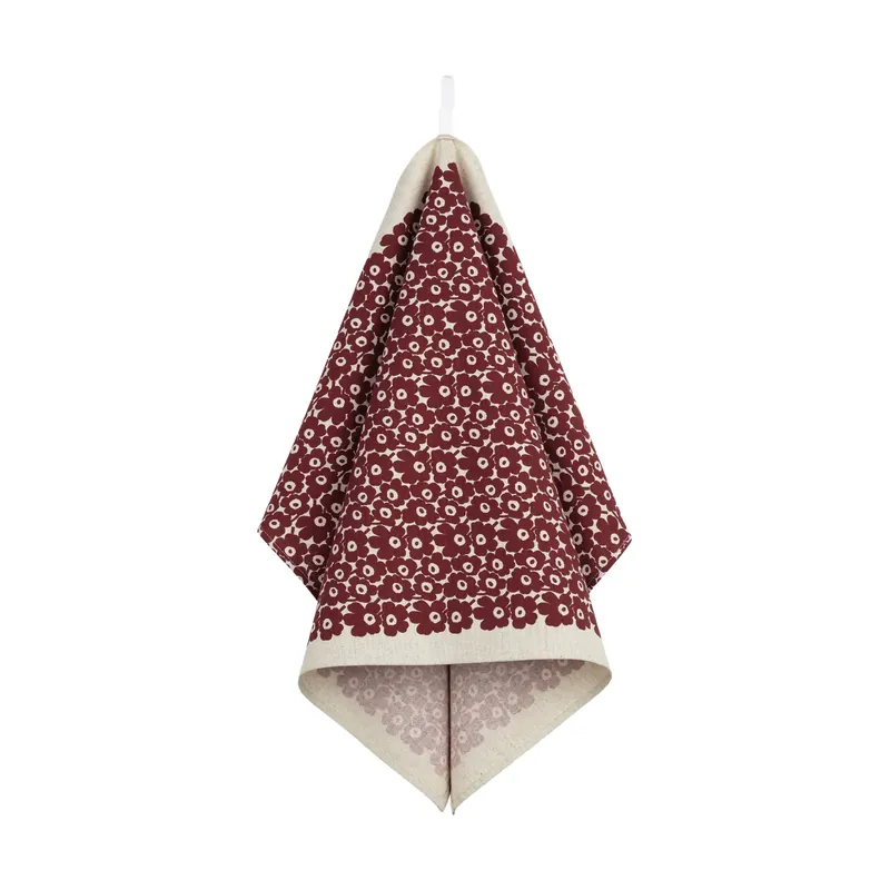 Pikkuinen Unikko kitchen towel 47x70 cm, Linen-burgundy Must Have