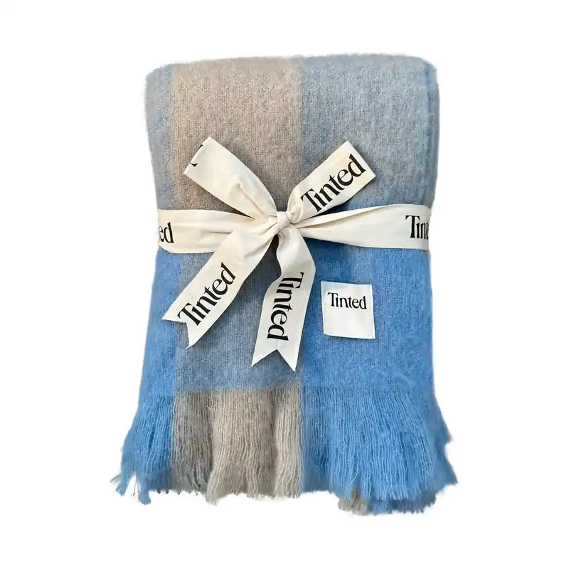 No Minimum Order Ahlblom wool throw 130x170 cm, Beige-blue