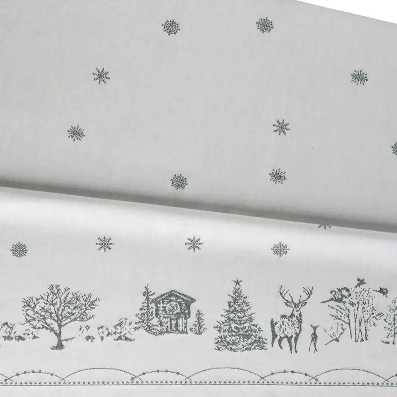 Julemorgen tablecloth, White-green, 140x340 cm Top Rated