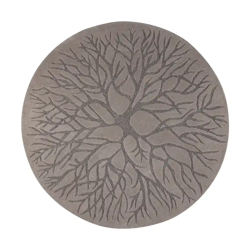 Modern Birds nest hand woven rug Ø 220 cm, Charcoal