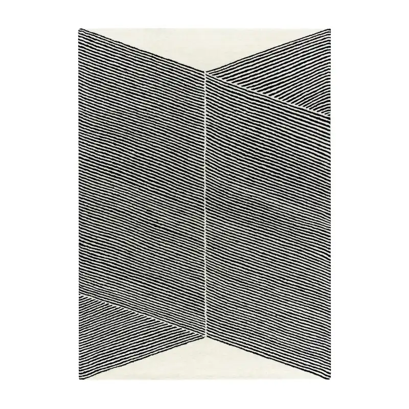 Limited Time Rectangles wool rug natural white, 170x240 cm