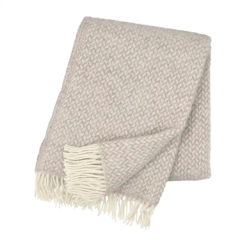 Polka wool throw, grey Crafted