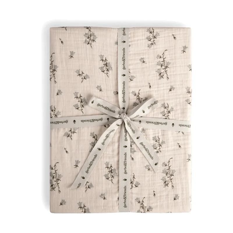 Free Shipping Bluebell Muslin fitted sheet, 90x200x30 cm